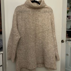 Free People Alpaca Knit Oversized Funnel Neck Sweater